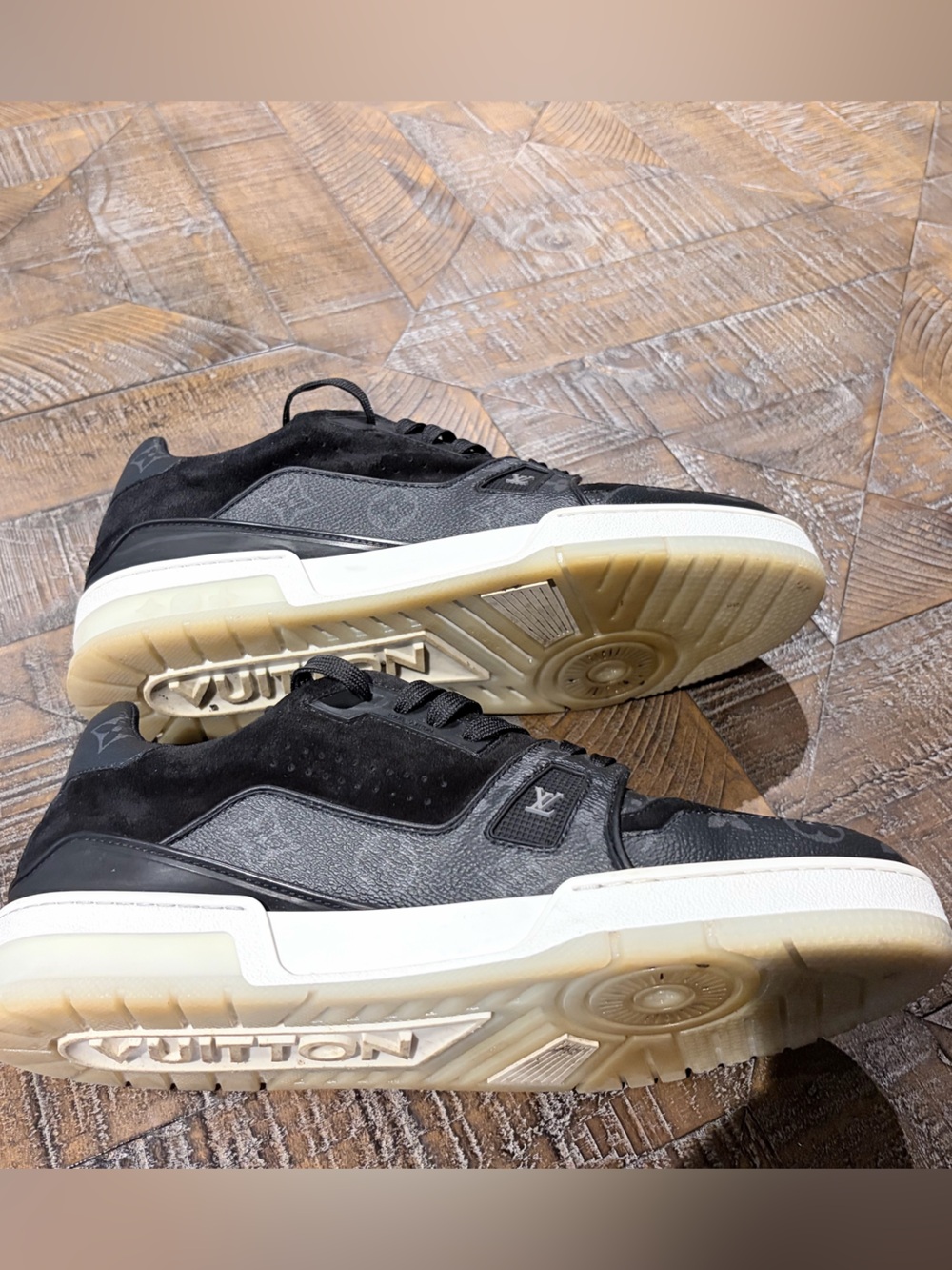 Louis Vuitton LV Trainer Low "Black Monogram Shoes Men’s US Size 10.5 - Picture 4 of 8